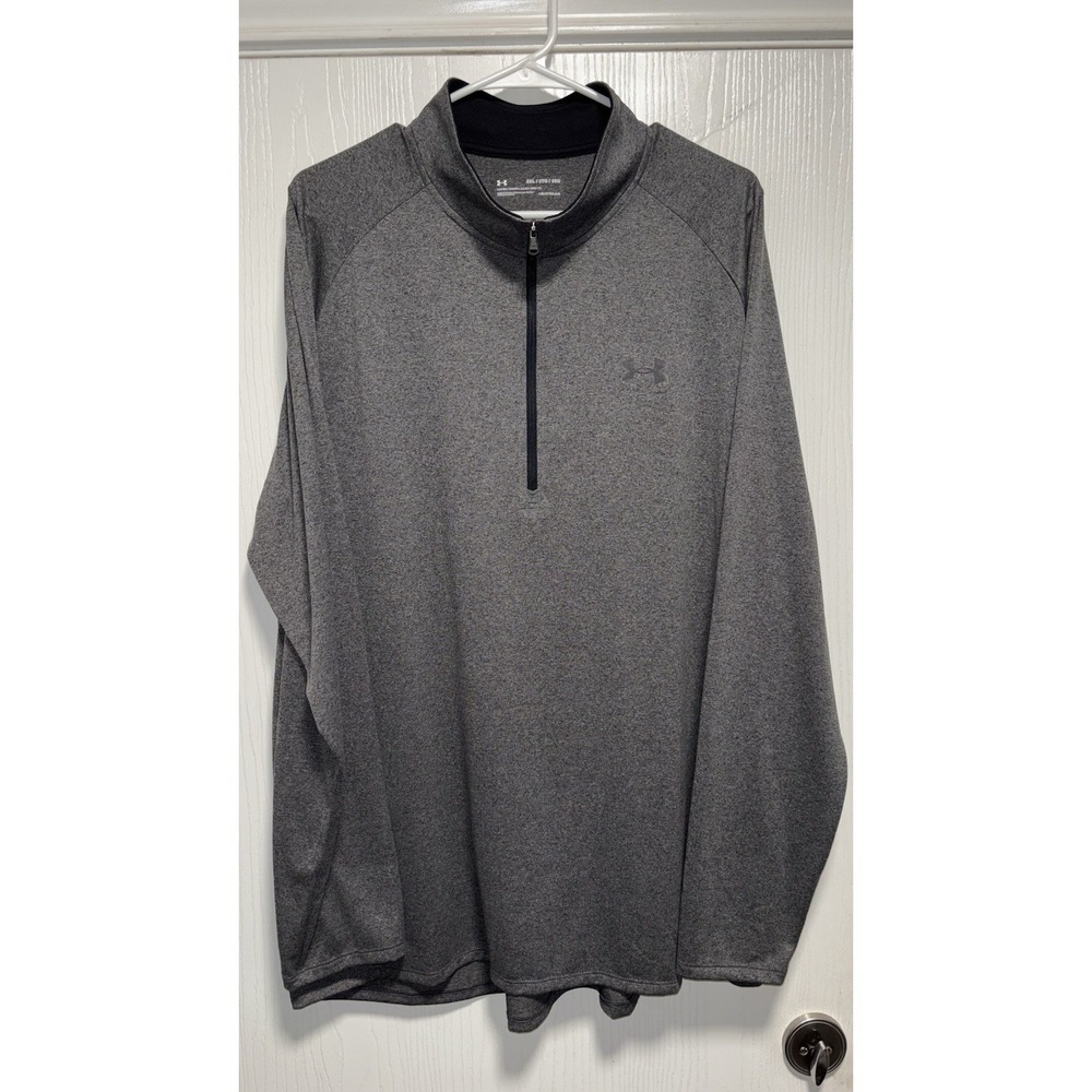 Men's Under Armour Golf‎ 1/4 Zip Gray Athletic Pullover Shirt - XXL